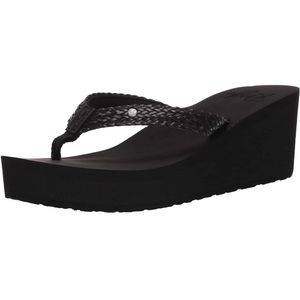 Roxy platform wedge slippers size 6